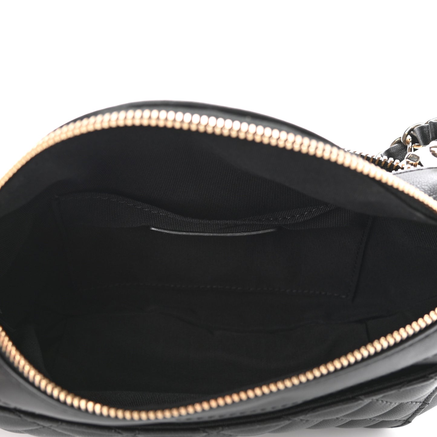 Lambskin Quilted Waist Bag Fanny Pack Black