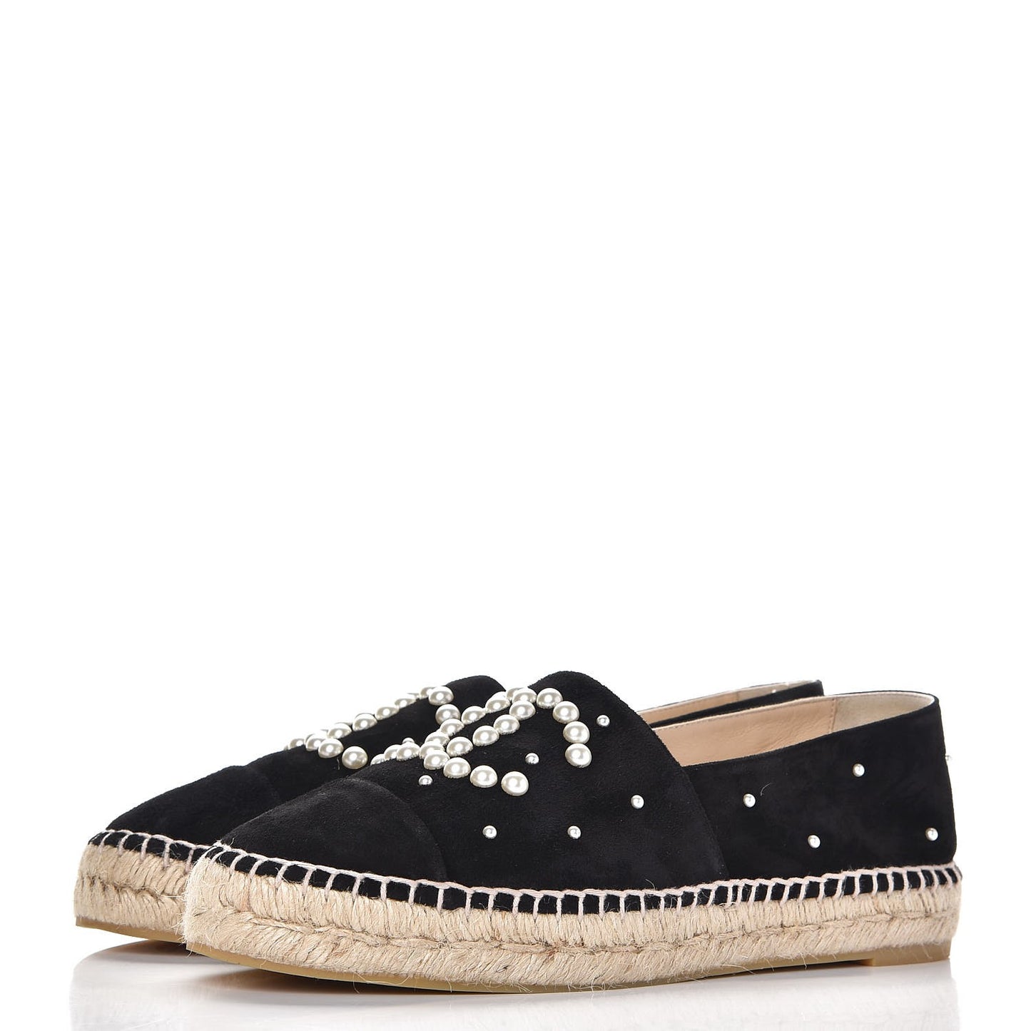 Suede Pearl CC Espadrilles 40 Black