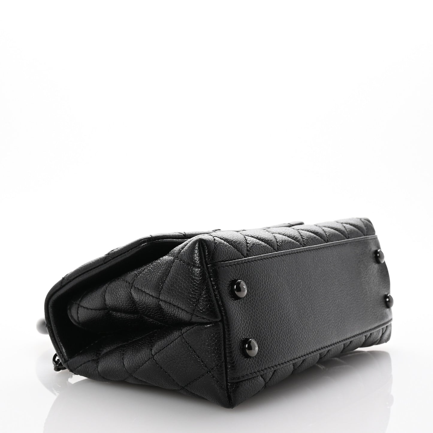 Caviar Quilted Mini Coco Handle Flap So Black
