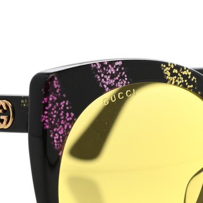 Gucci Glitter Acetate Cat Eye Sunglasses GG0325SA Black Yellow 8 of 8