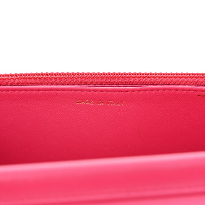 Chanel Lambskin Quilted Boy Wallet On Chain WOC Dark Pink 7 of 12