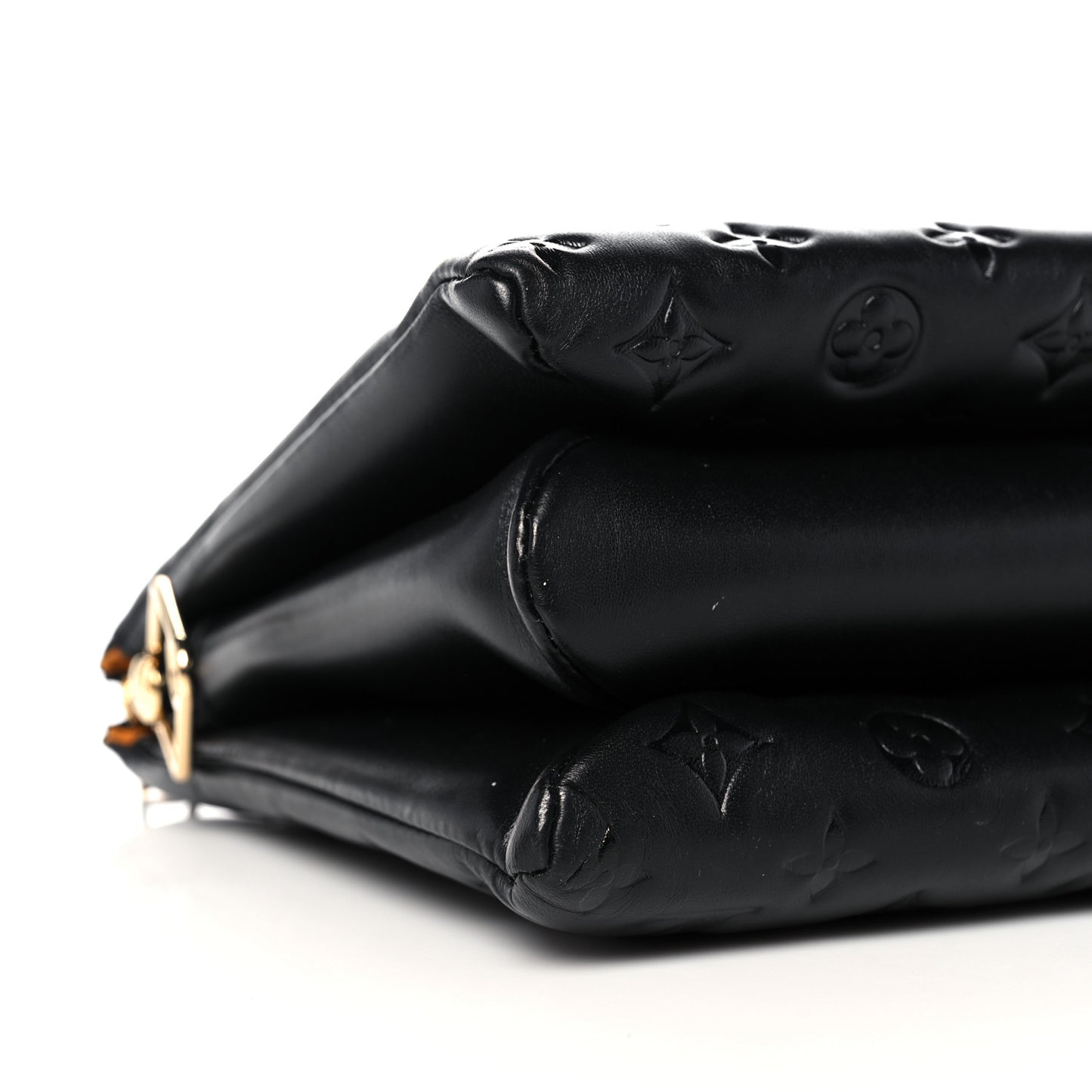 Lambskin Embossed Monogram Coussin MM Black