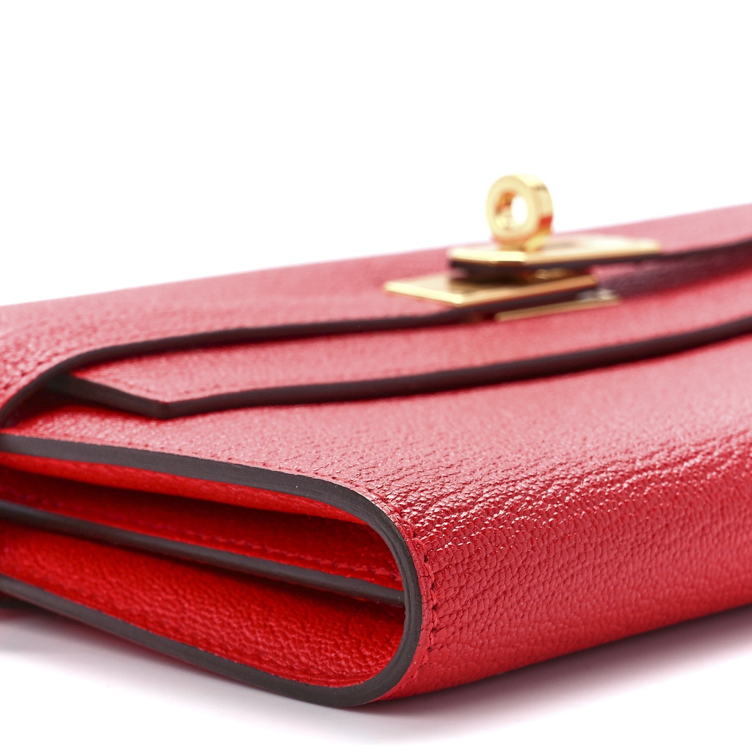 Hermes Chevre Mysore Kelly Longue Wallet Rouge De Coeur 10 of 12