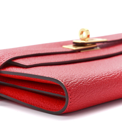 Hermes Chevre Mysore Kelly Longue Wallet Rouge De Coeur 10 of 12