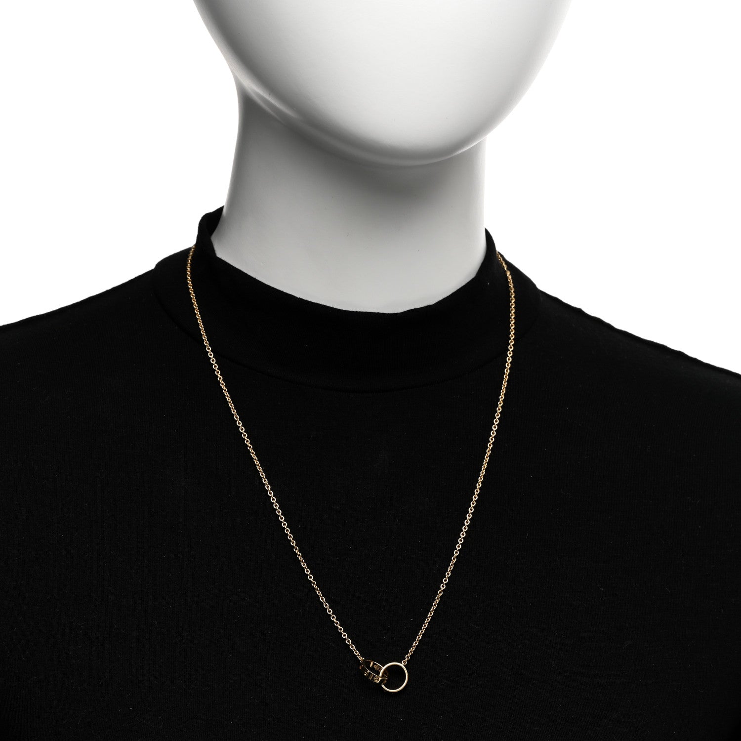 Cartier 18K Yellow Gold Interlocking LOVE Necklace 2 of 5