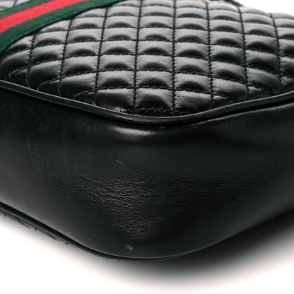 Gucci Calfskin Web Trapuntata Small GG Shoulder Bag Black 10 of 13