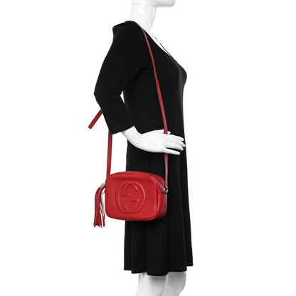 Gucci Pebbled Calfskin Small Soho Disco Bag Tabasco Red 2 of 17