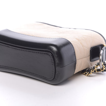 Chanel Aged Calfskin Quilted Small Gabrielle Hobo Beige Black 9 of 11