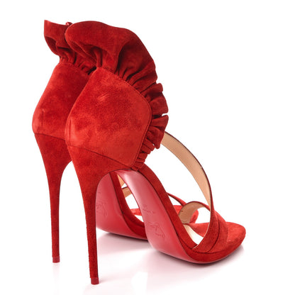 Christian Louboutin Suede Colankle 120 Sandals 40 Flamenco 4 of 8