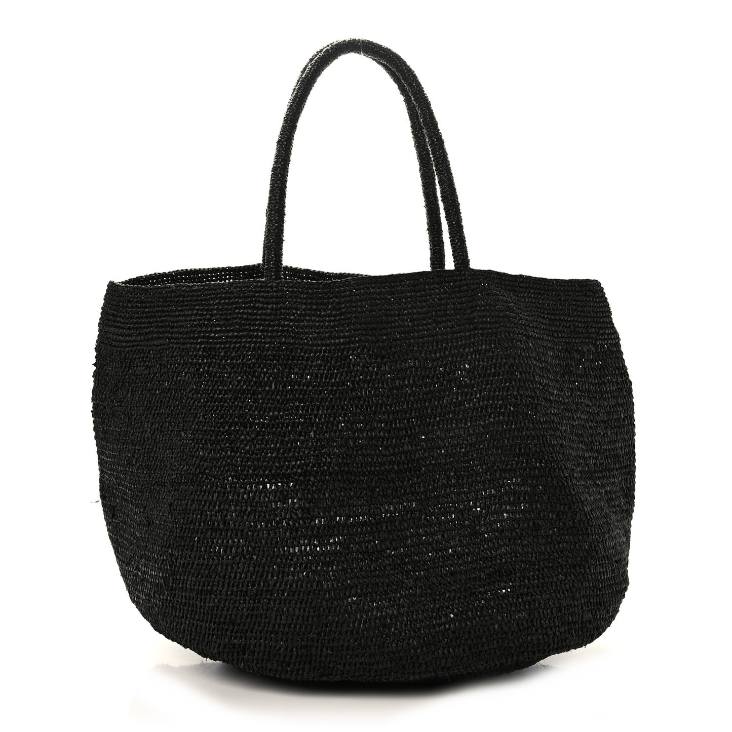 THE ROW Raffia Oregon Bag Black