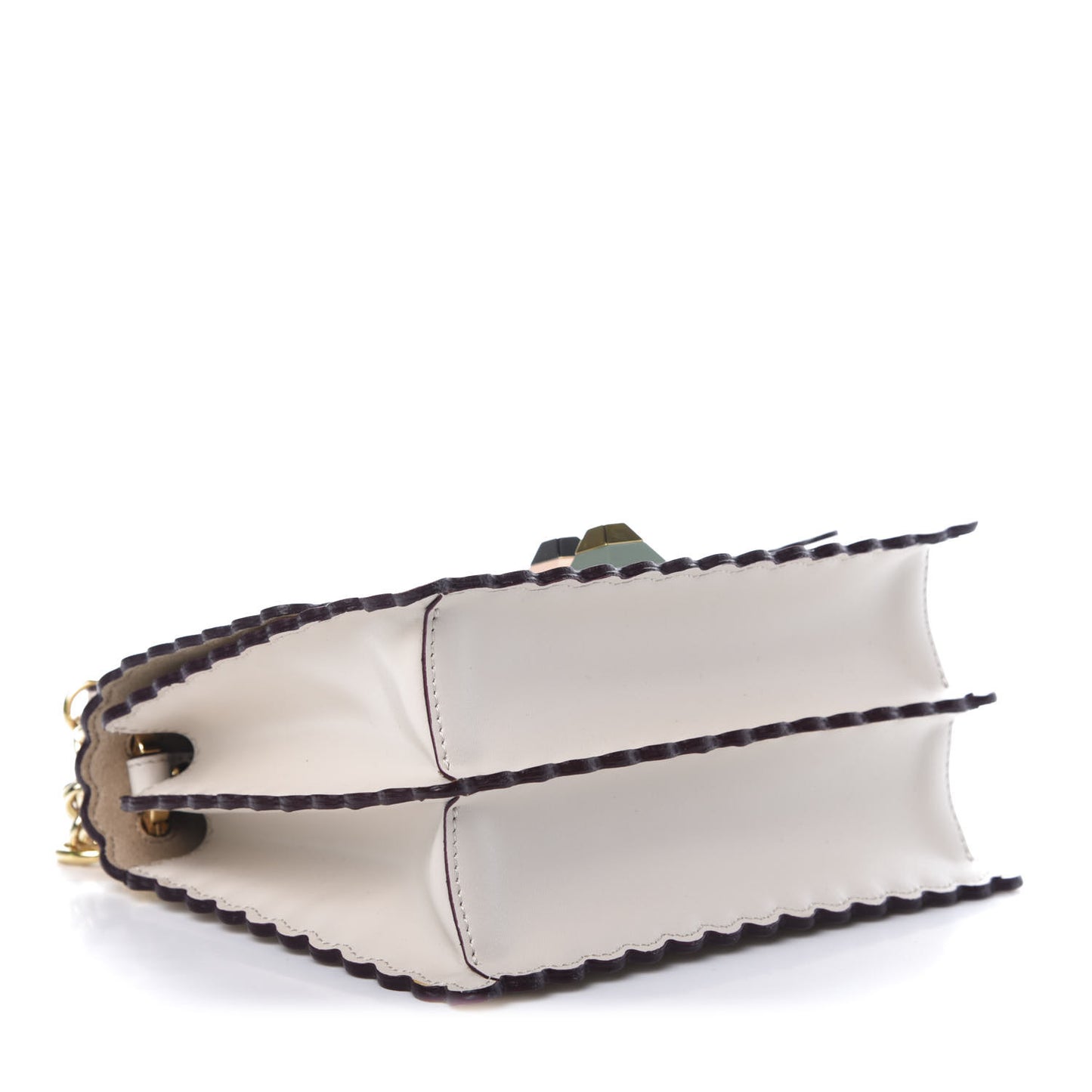 Vitello Liberty Scalloped Studded Small Kan I Shoulder Bag Camelia