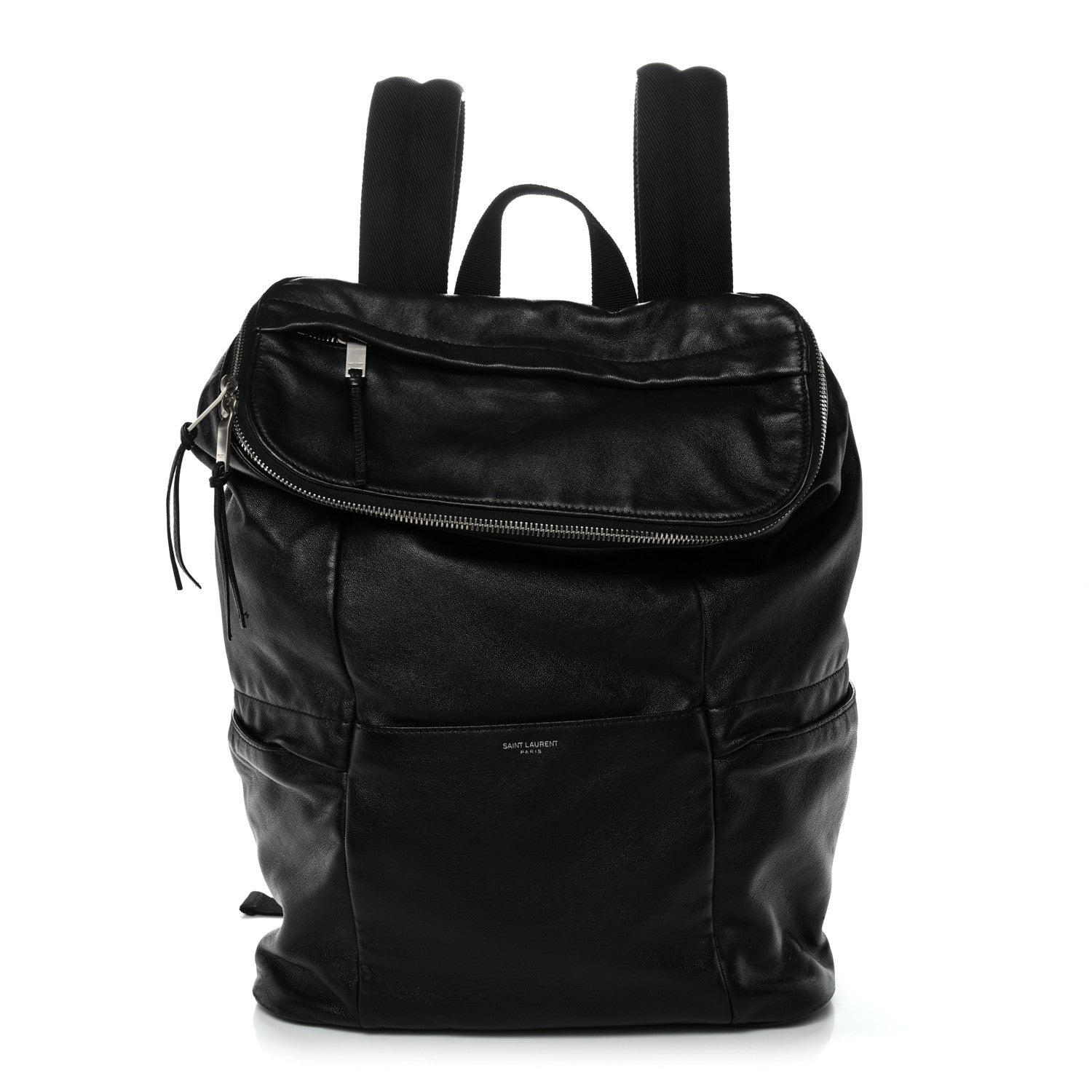 Saint Laurent Canvas Calfskin Sid Backpack Black 2 of 23