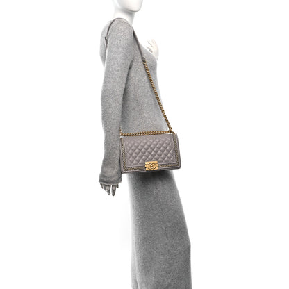 Chanel Caviar Quilted Chain Around Medium Boy Flap Grey 2 of 10