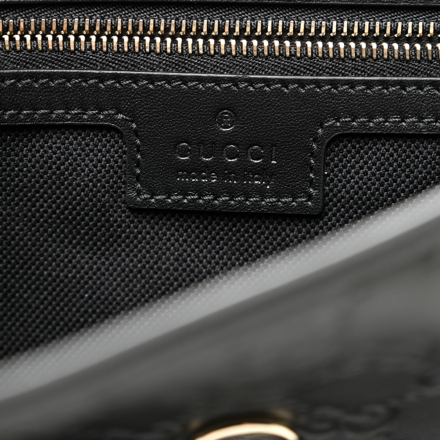 GG Calfskin Embossed Emblem Medium Arabella Bag Black Black