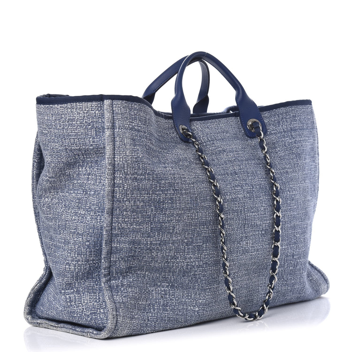 Chanel Canvas Extra Large Deauville Tote Blue 3 of 10