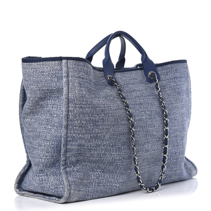 Chanel Canvas Extra Large Deauville Tote Blue 3 of 10