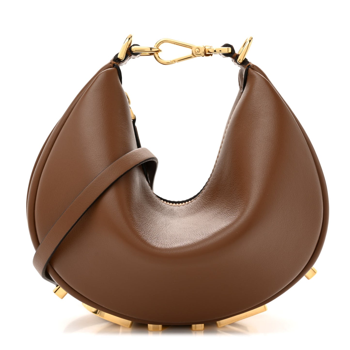 Vitello Grace Matte Mini graphy Hobo Bag Brandy