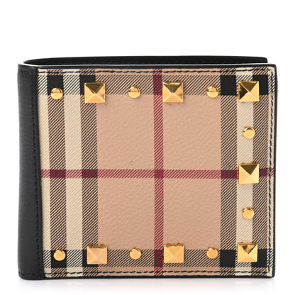 Burberry Haymarket Check Studded Bi-Fold Wallet 1 of 6