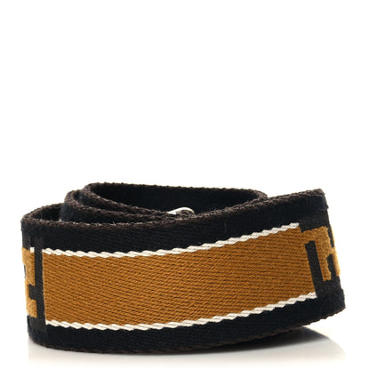 Fendi Ribbon Vitello Century FF Striped Strap You Black Tobacco 3 of 6