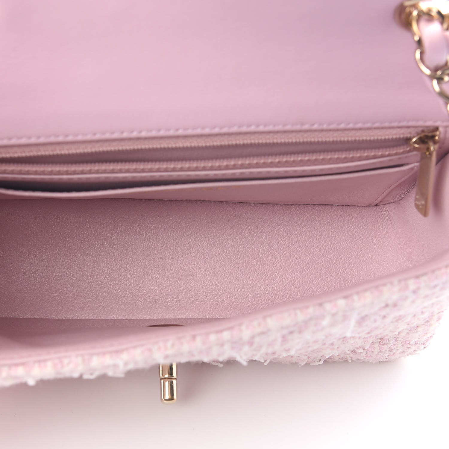 Chanel Tweed Quilted Mini Rectangular Flap Pink 4 of 8