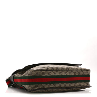 Gucci GG Plus Monogram Web Large Flap Messenger Bag Beige Dark Brown 4 of 10