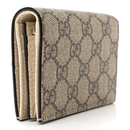 Gucci Dollar Calfskin GG Supreme Monogram GG Marmont Card Case Mystic White Beige Ebony 3 of 10