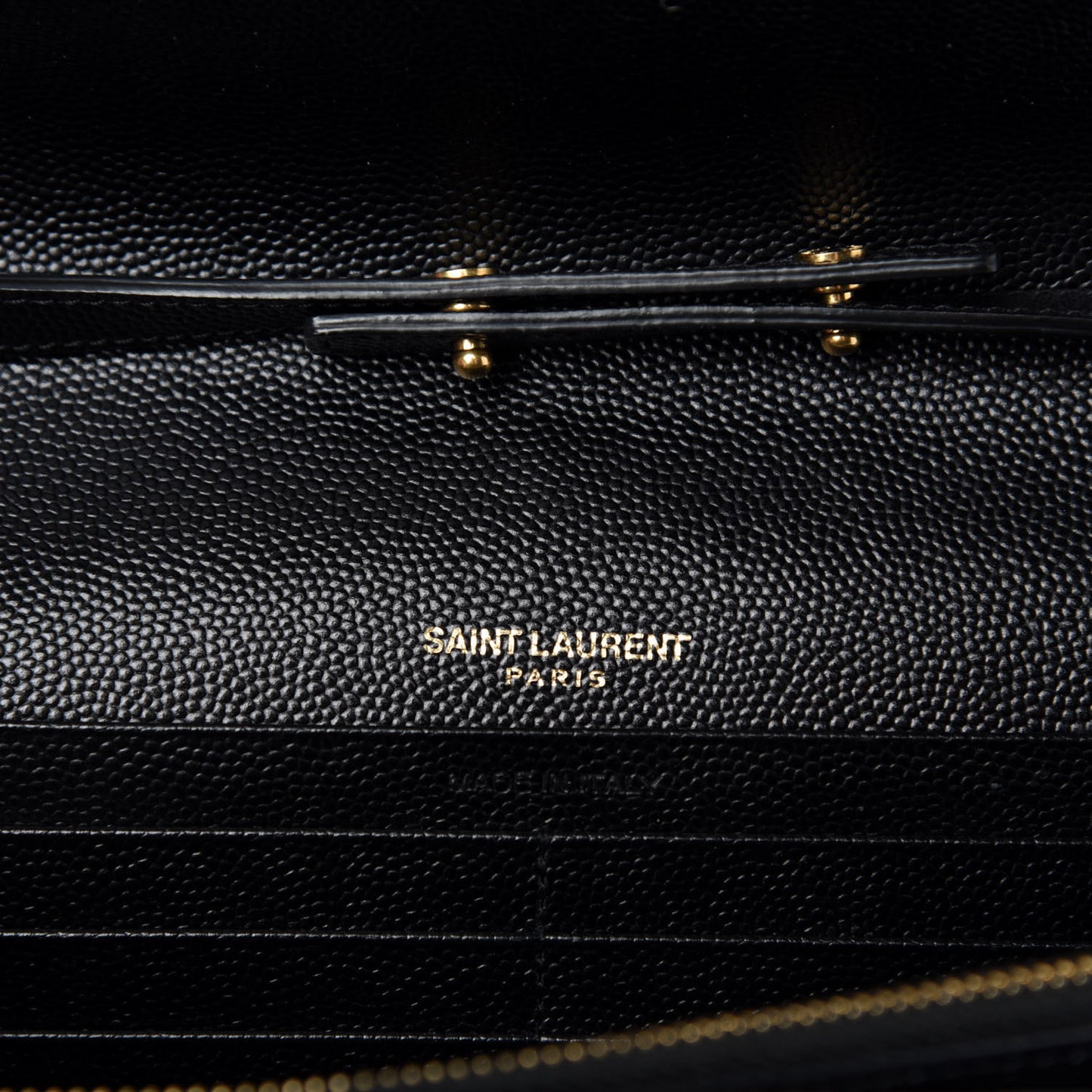 Grain De Poudre Matelasse Chevron Monogram Chain Wallet Black