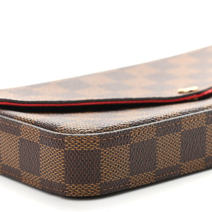 Louis Vuitton Damier Ebene Pochette Felicie Chain Wallet 9 of 10