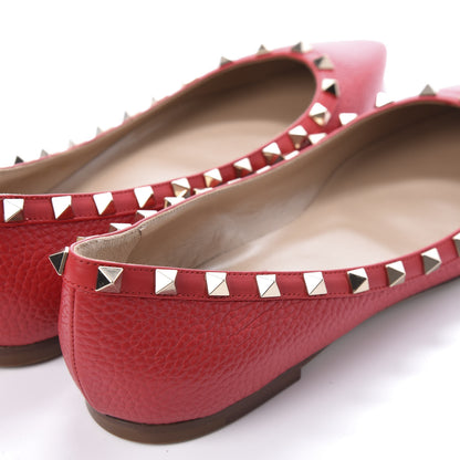 Valentino Garavani Pebbled Calfskin Rockstud Ballerina Flats 40 Rock Pink 11 of 12