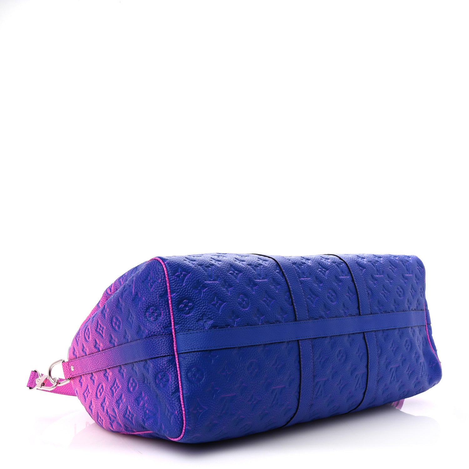 Louis Vuitton Taurillon Illusion Keepall Bandouliere 50 Bleu Rose 3 of 8