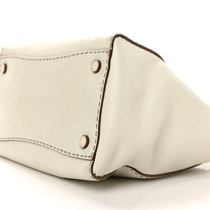 Prada City Calf Small Hand Stitched Galleria Double Zip Tote White 8 of 8