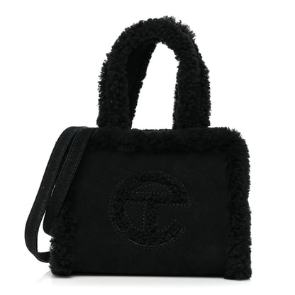 Telfar X UGG Suede Shearling Small Shopping Bag Black 1 of 10