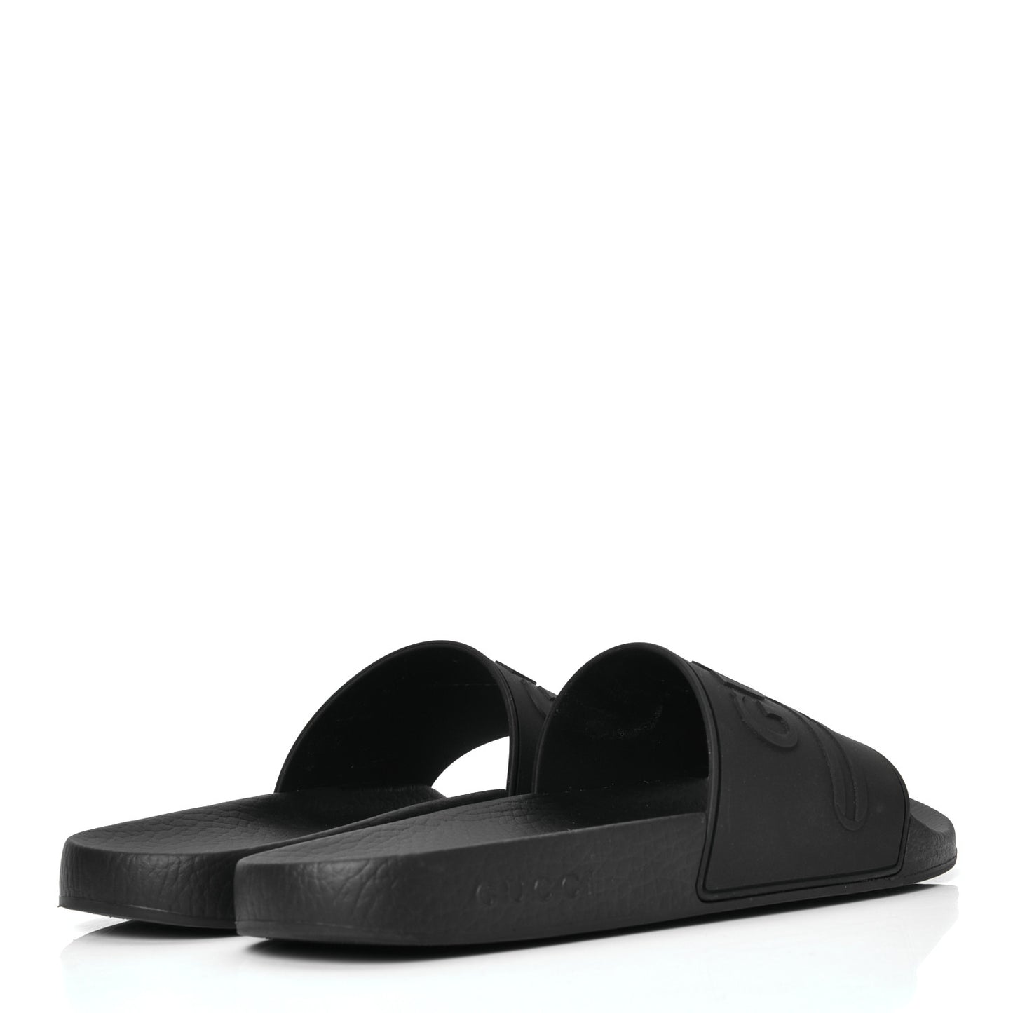 Rubber Womens Logo Slide Sandals 41 Black
