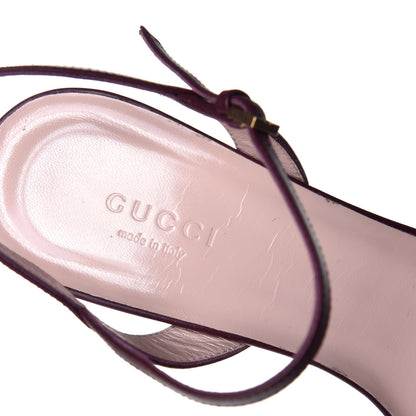 Gucci Lifford Calfskin GG Marmont Ankle Wrap 75mm Sandals 37 Vintage Bordeaux 7 of 8