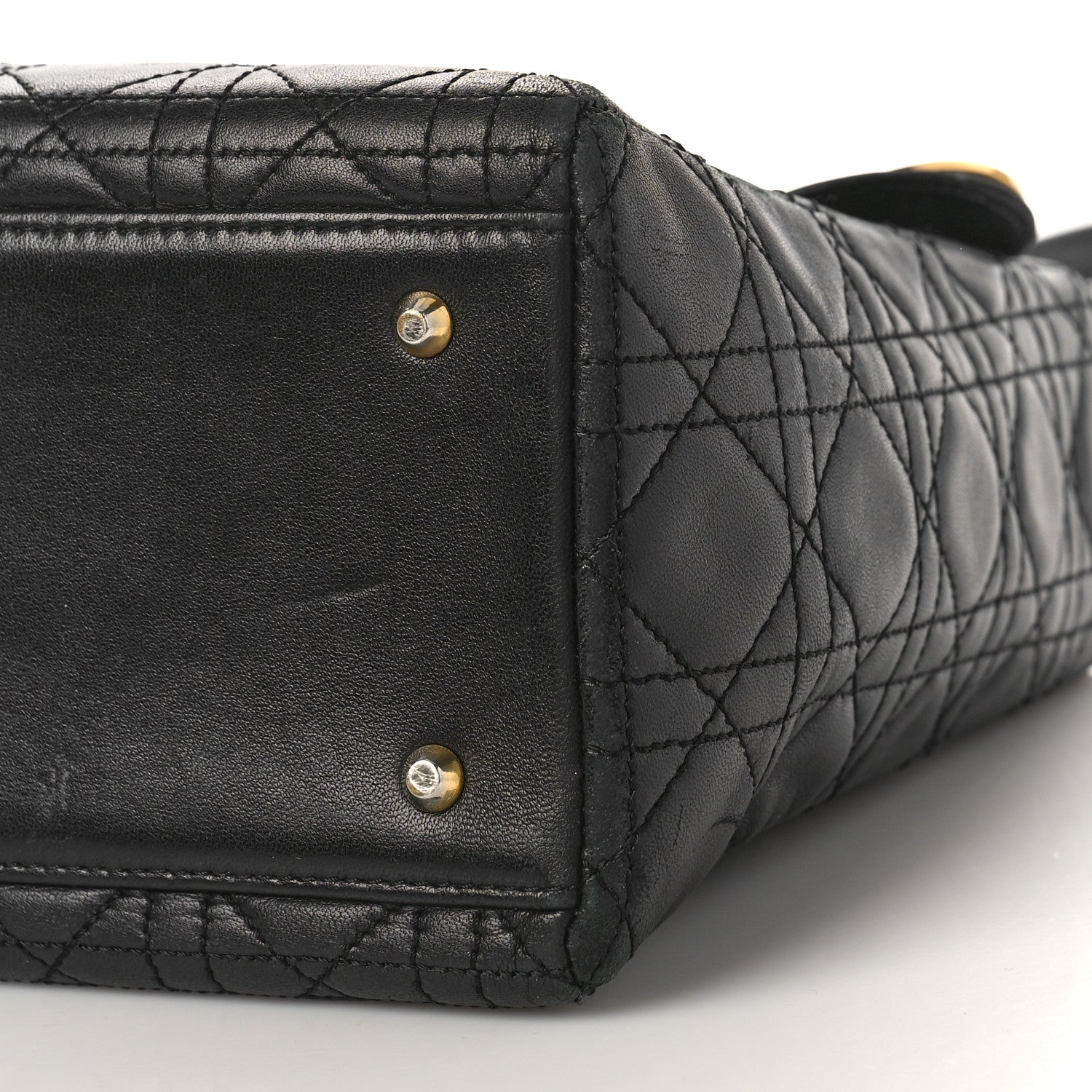 Christian Dior Lambskin Cannage Medium Lady Dior Black 9 of 11