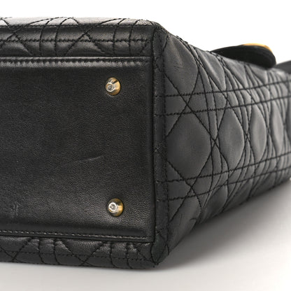 Christian Dior Lambskin Cannage Medium Lady Dior Black 9 of 11