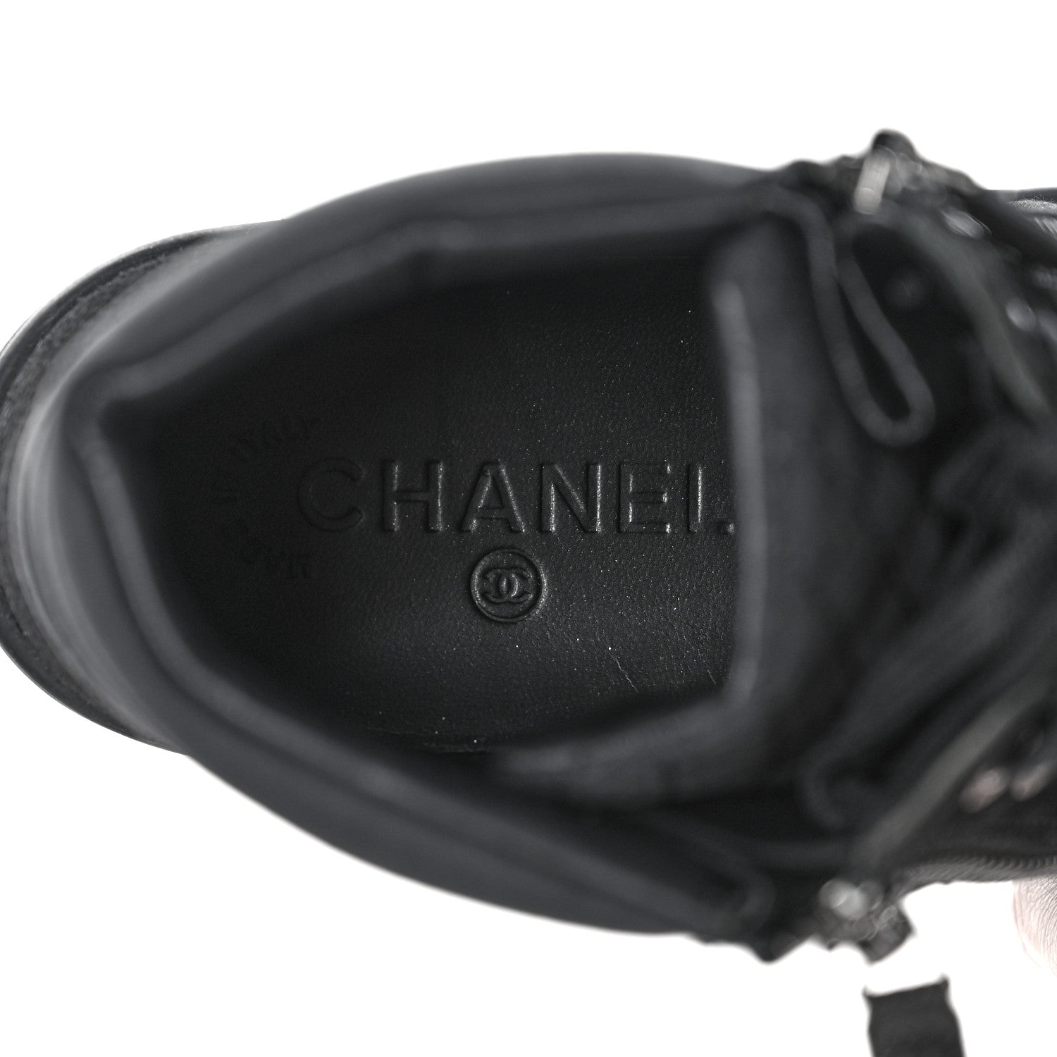 Chanel Toile Suede Calfskin CC High Top Sneakers 37 Black 7 of 8
