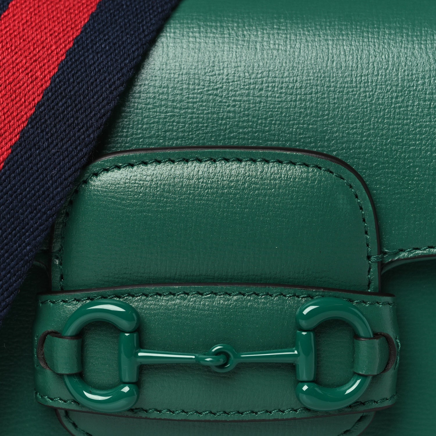 Gucci Azalea Calfskin Web Monochrome Horsebit 1955 Shoulder Bag Emerald 8 of 10