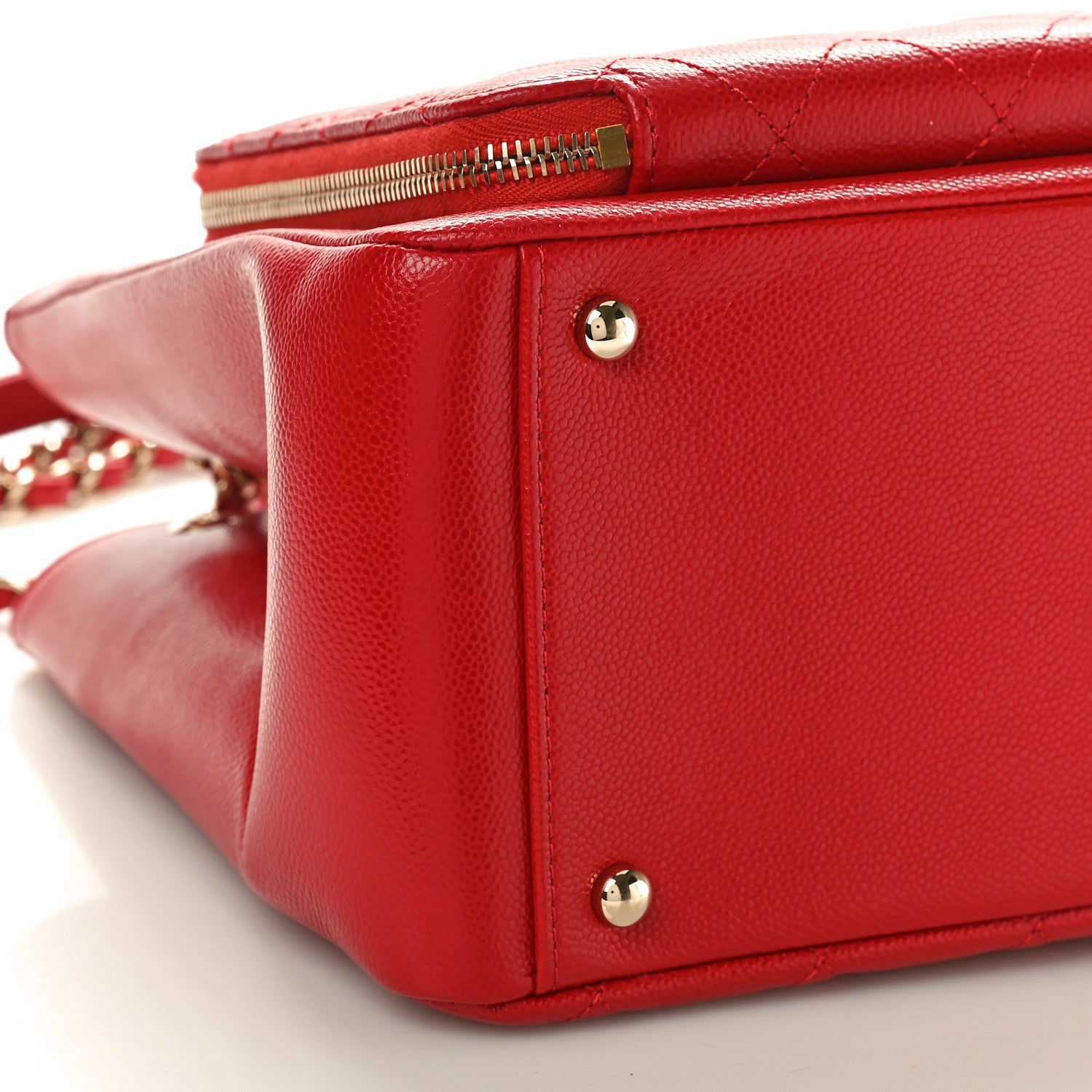 Chanel Caviar Quilted Small Business Affinity Shopping Bag Red 9 of 10