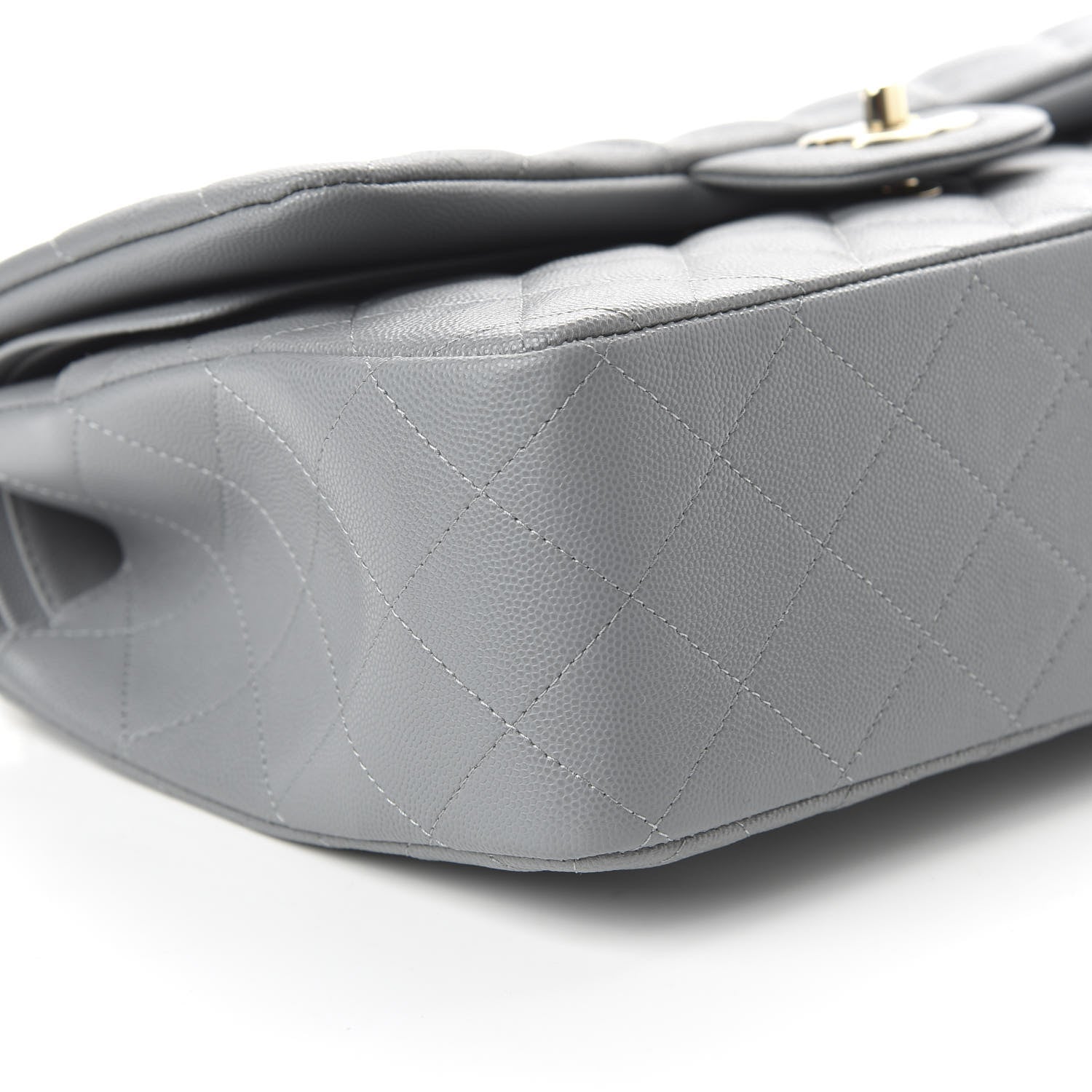 Chanel Caviar Quilted Jumbo Double Flap Grey 6 of 11