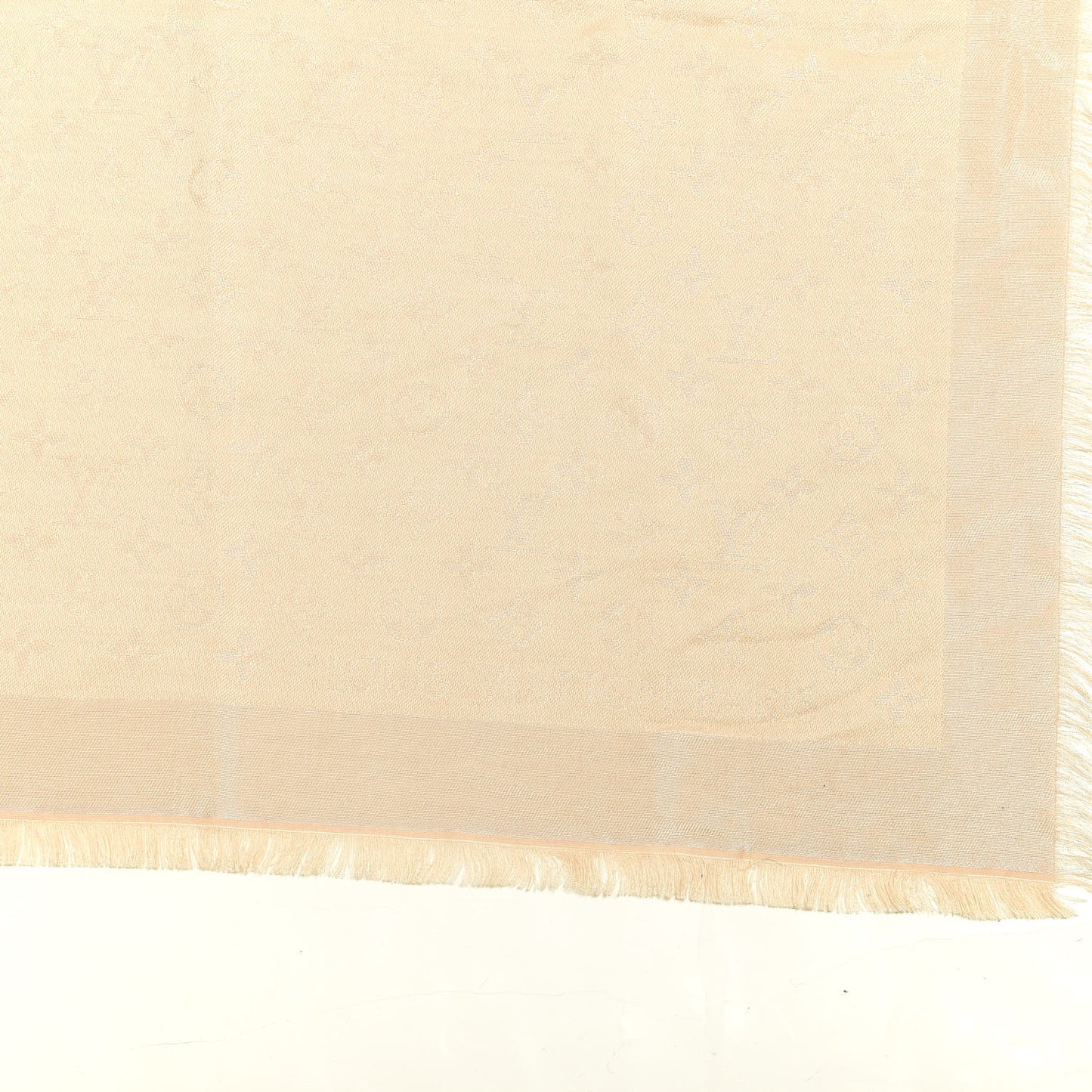 Silk Wool Monogram Shawl Natural