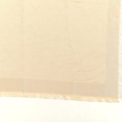 Louis Vuitton Silk Wool Monogram Shawl Natural 2 of 4