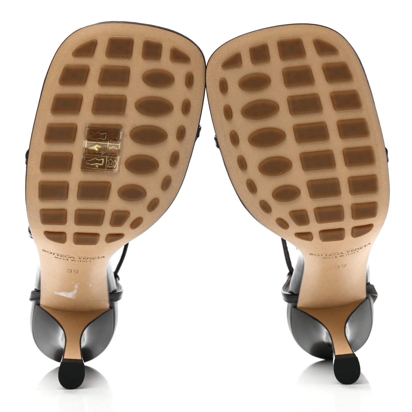 Shiny Light Lambskin The Line 90mm Sandals 39 Chocolate Spread