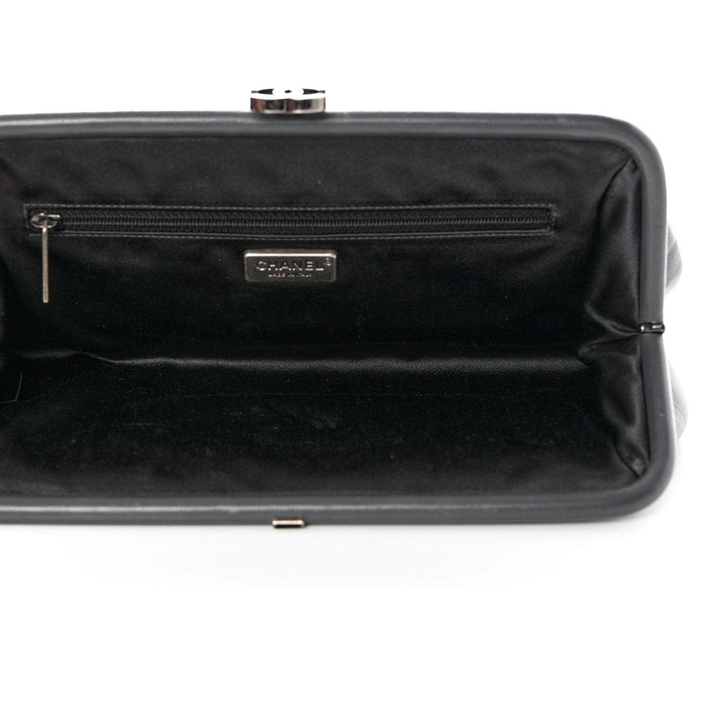 Lambskin Stitched Timeless Clutch Grey