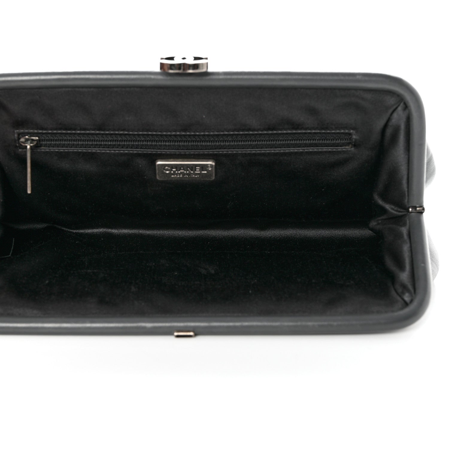 Chanel Lambskin Stitched Timeless Clutch Grey 5 of 9