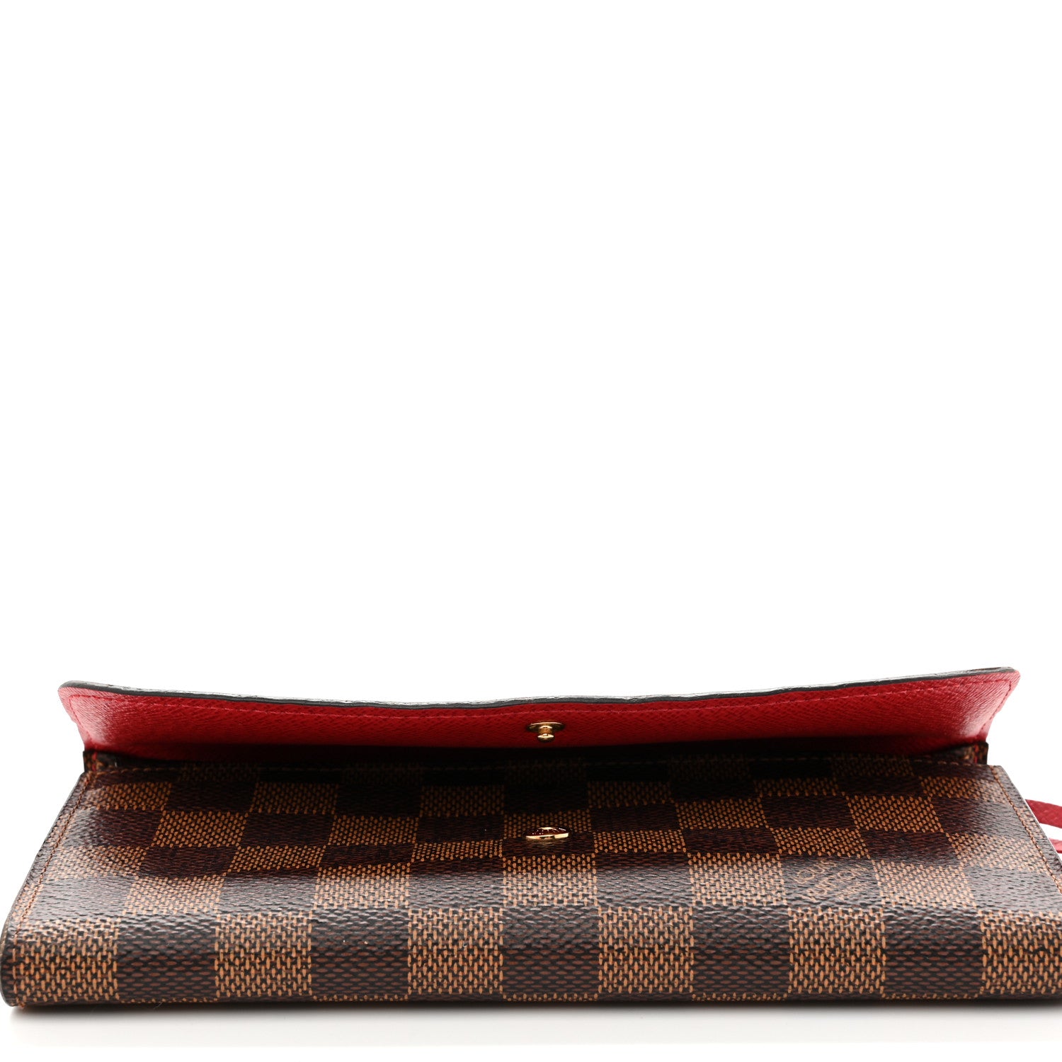 Louis Vuitton Damier Ebene Emilie Wallet Red 8 of 9