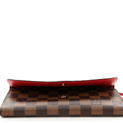 Louis Vuitton Damier Ebene Emilie Wallet Red 8 of 9