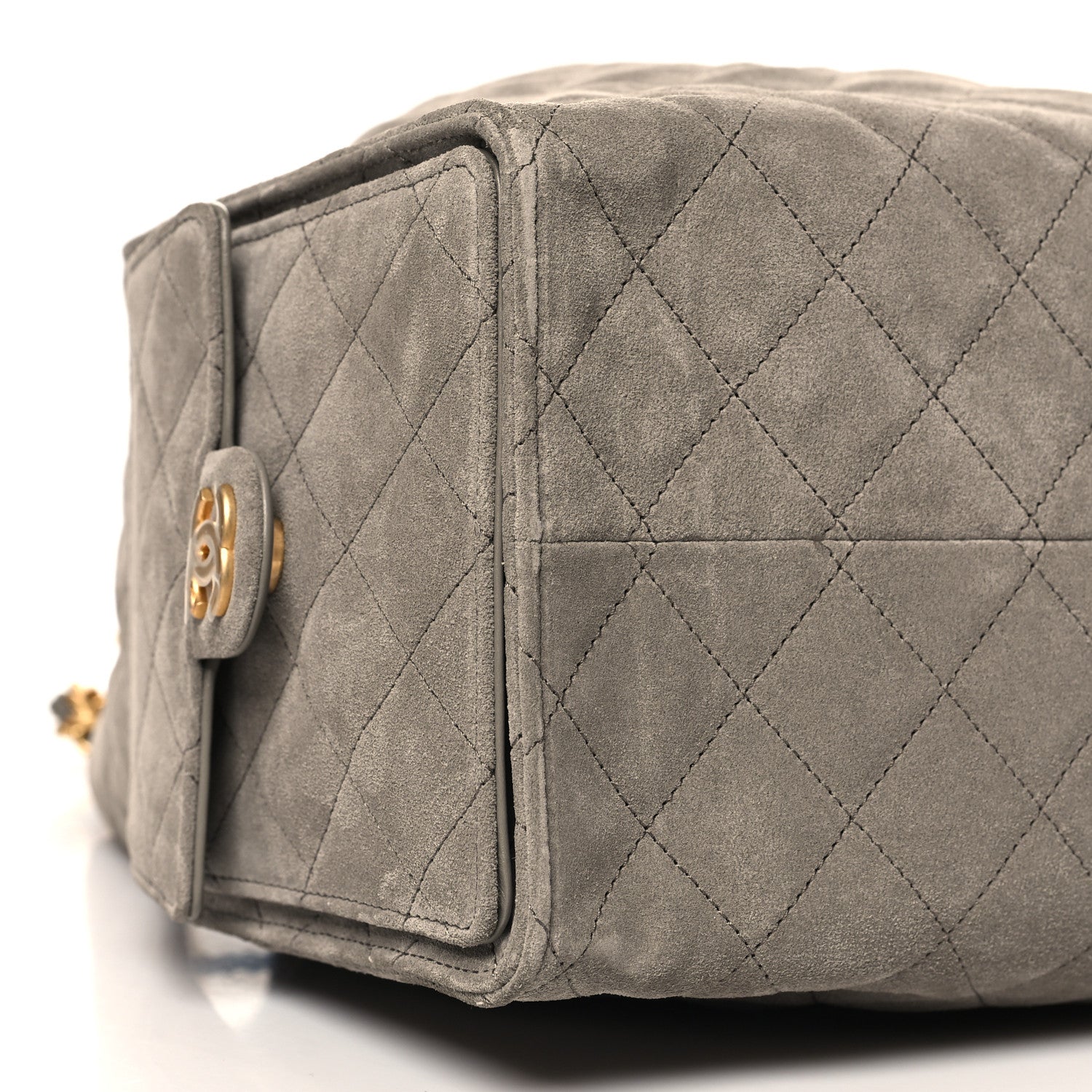 Chanel Suede Quilted Medium Chanel 25 Handbag Dark Grey 9 of 10