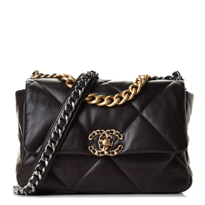 Chanel Lambskin Quilted Medium Chanel 19 Flap Dark Brown 1 of 5