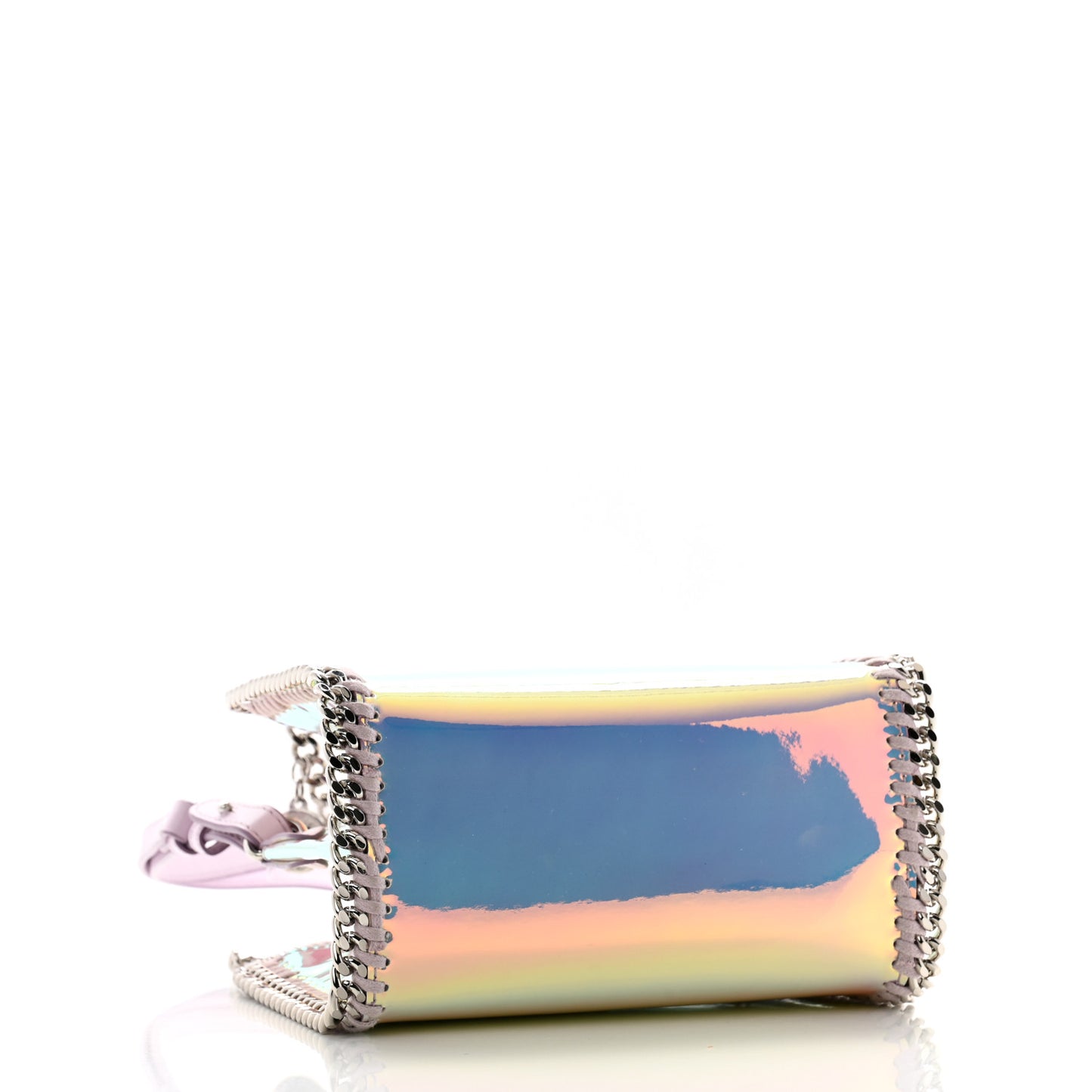 Holographic Faux Leather Mini Falabella Silver